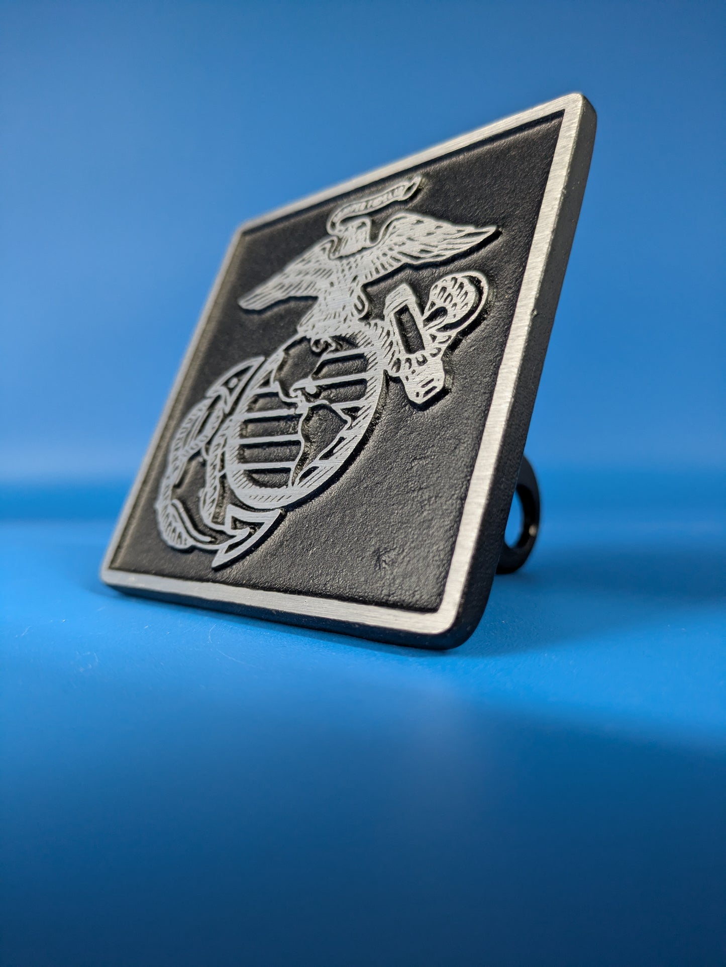 Hitch Cover - Black USMC - Solid CNC Aluminum