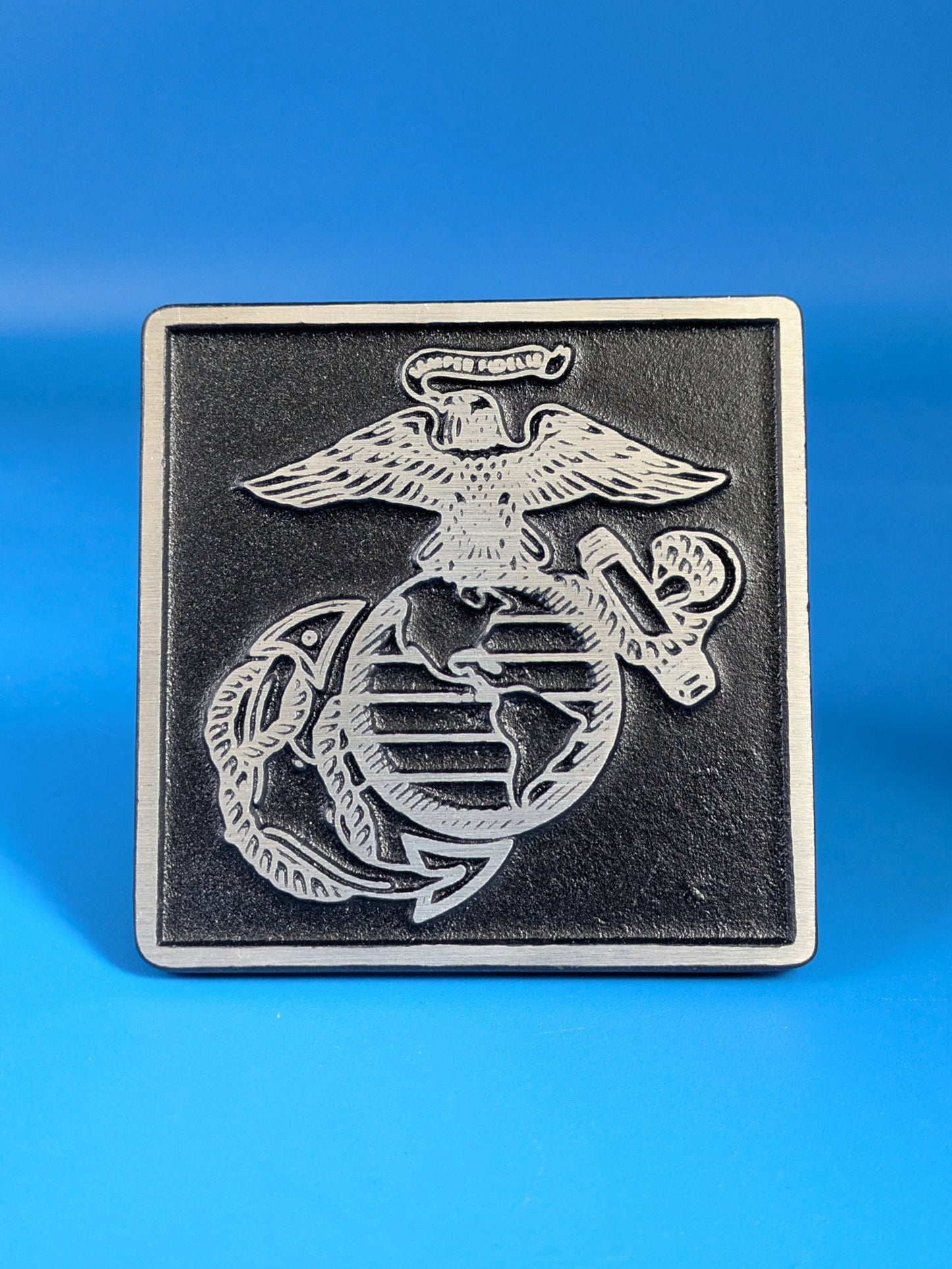 Hitch Cover - Black USMC - Solid CNC Aluminum