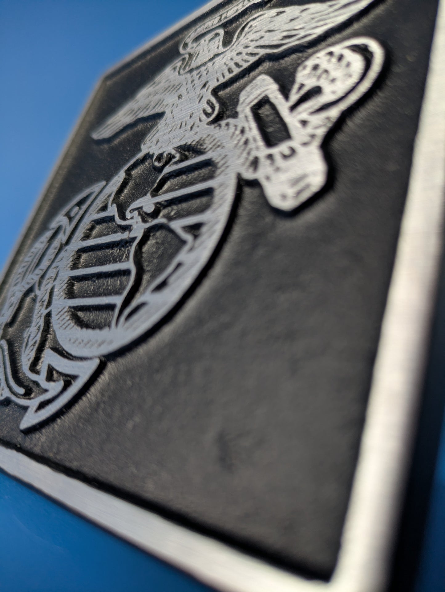 Hitch Cover - Black USMC - Solid CNC Aluminum