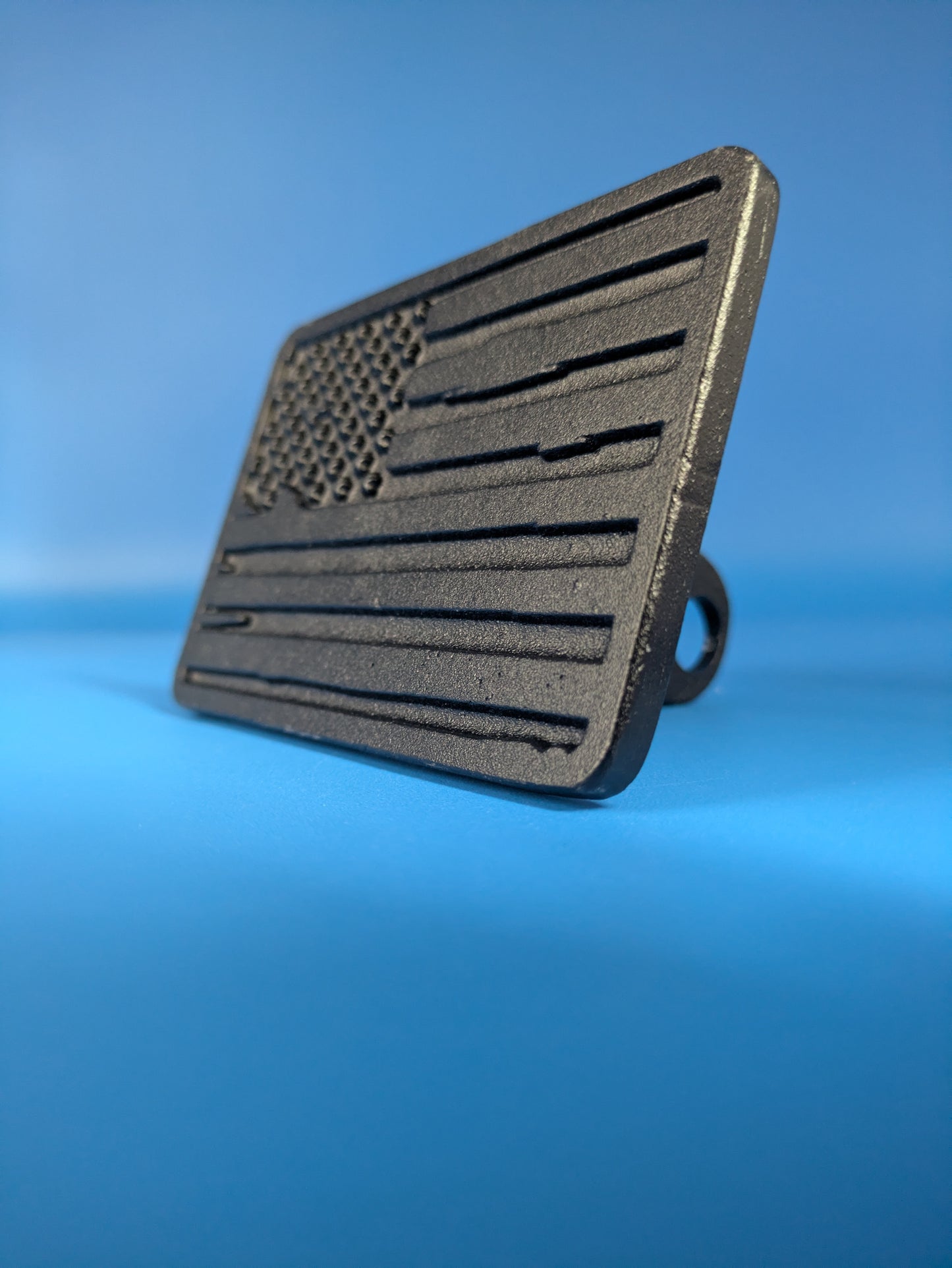 Hitch Cover - Black Out American Flag - Solid CNC Aluminum