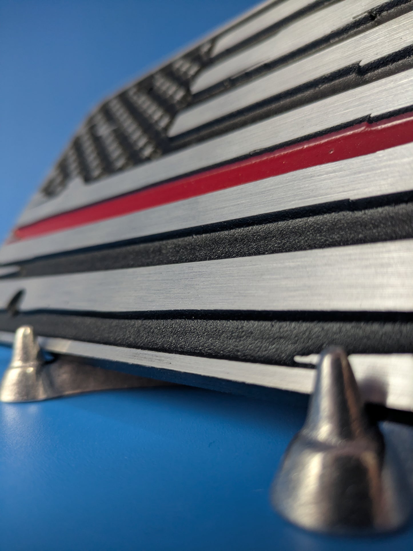 License Plate - Red Line Flag - Solid CNC Aluminum