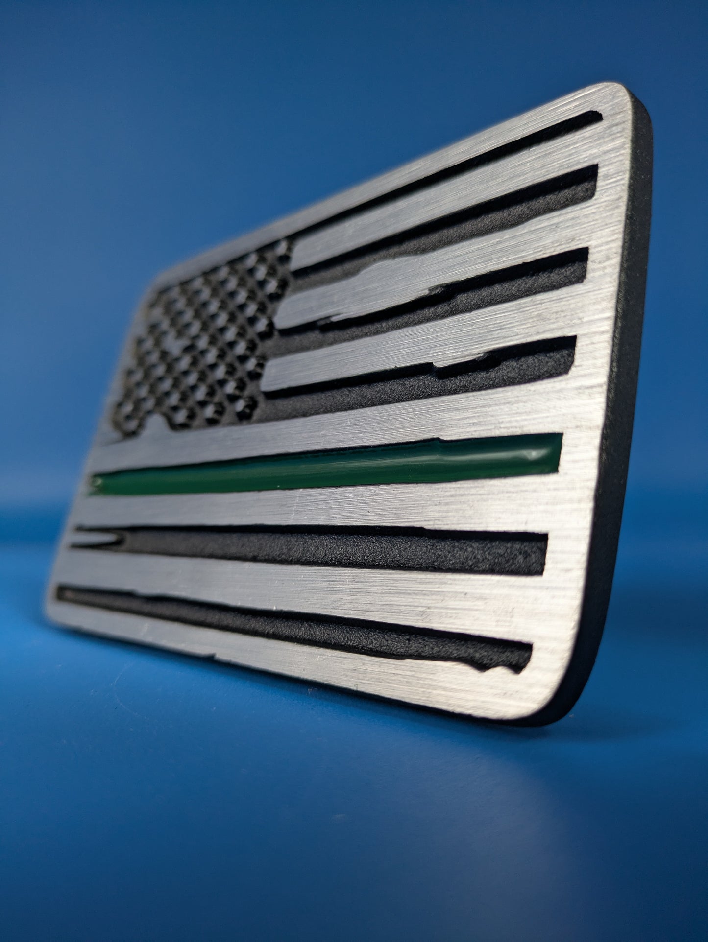 Hitch Cover - Green Line Flag - Solid CNC Aluminum