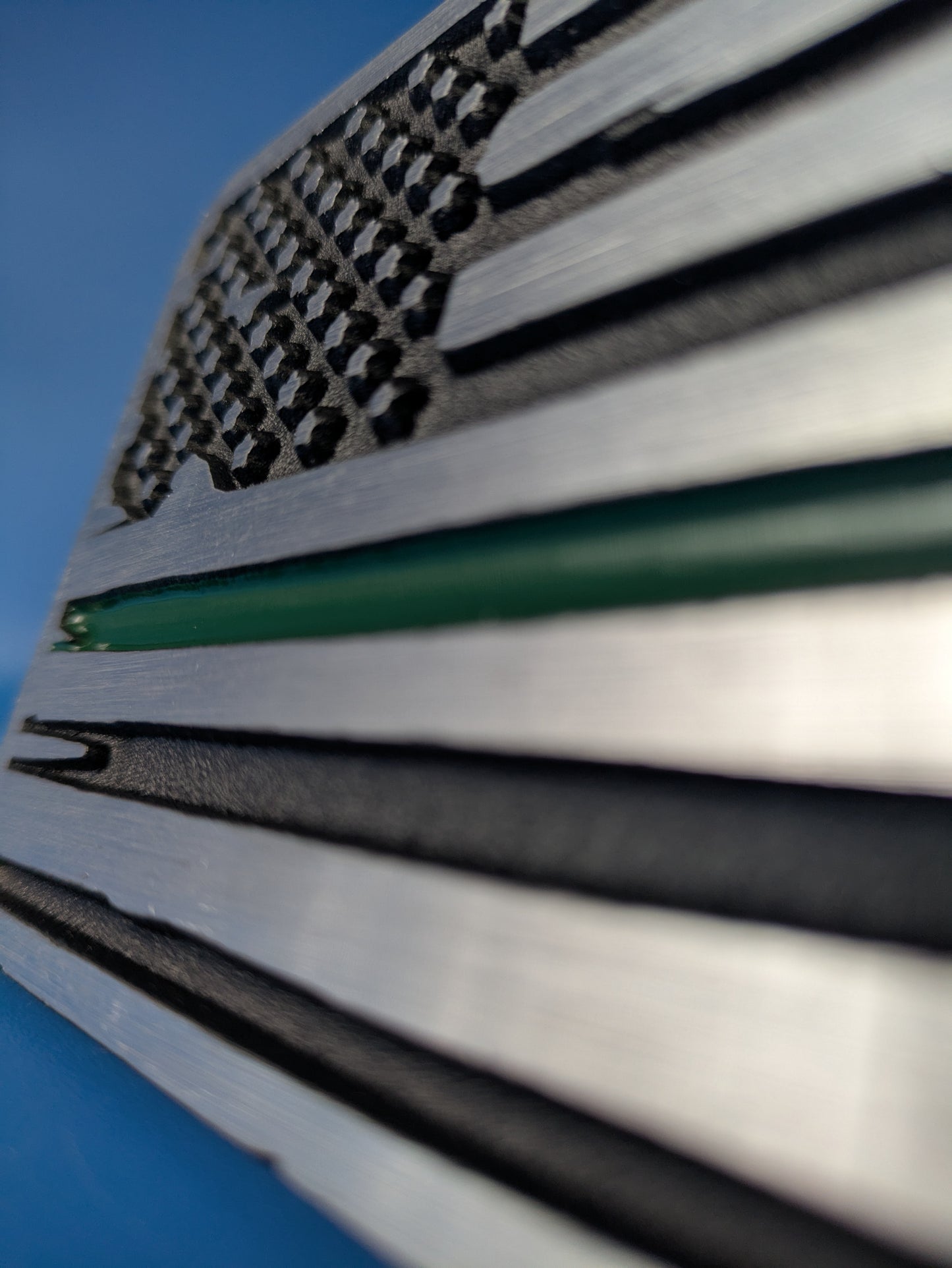 Hitch Cover - Green Line Flag - Solid CNC Aluminum