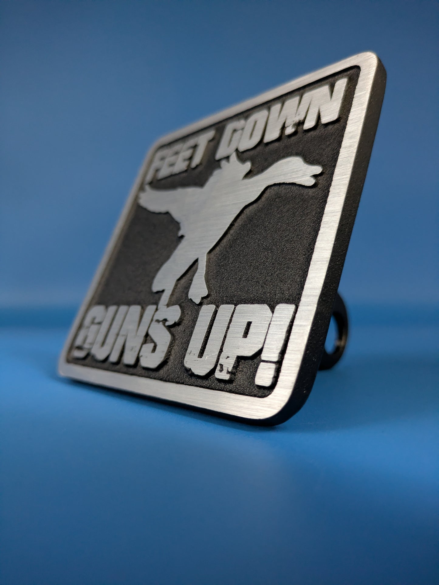 Hitch Cover - Feet Down Guns Up! - Solid CNC Aluminum