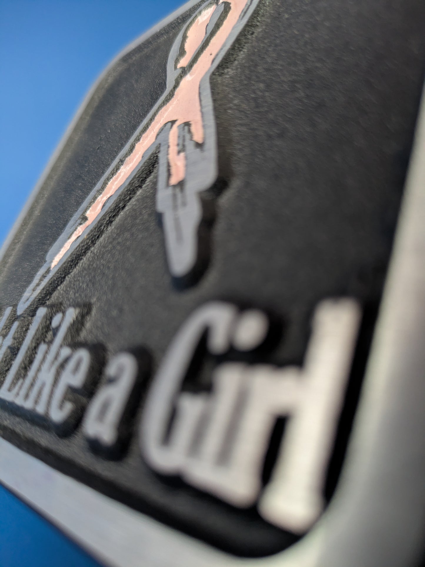 Hitch Cover - Breast Cancer Awareness - Fight Like a Girl - Solid CNC Aluminum