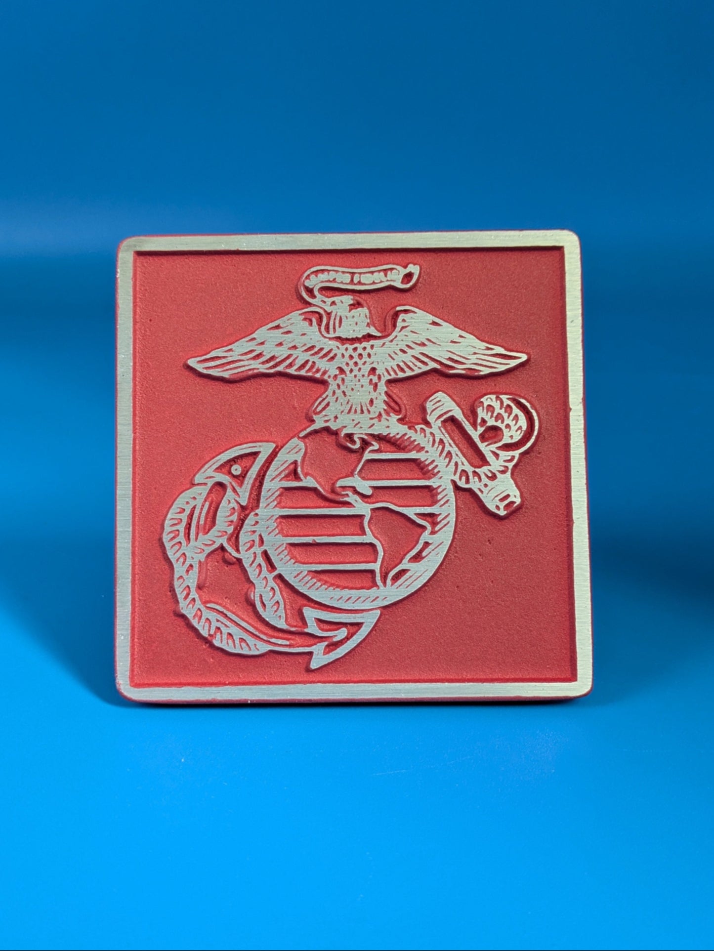 Hitch Cover - Red USMC - Solid CNC Aluminum