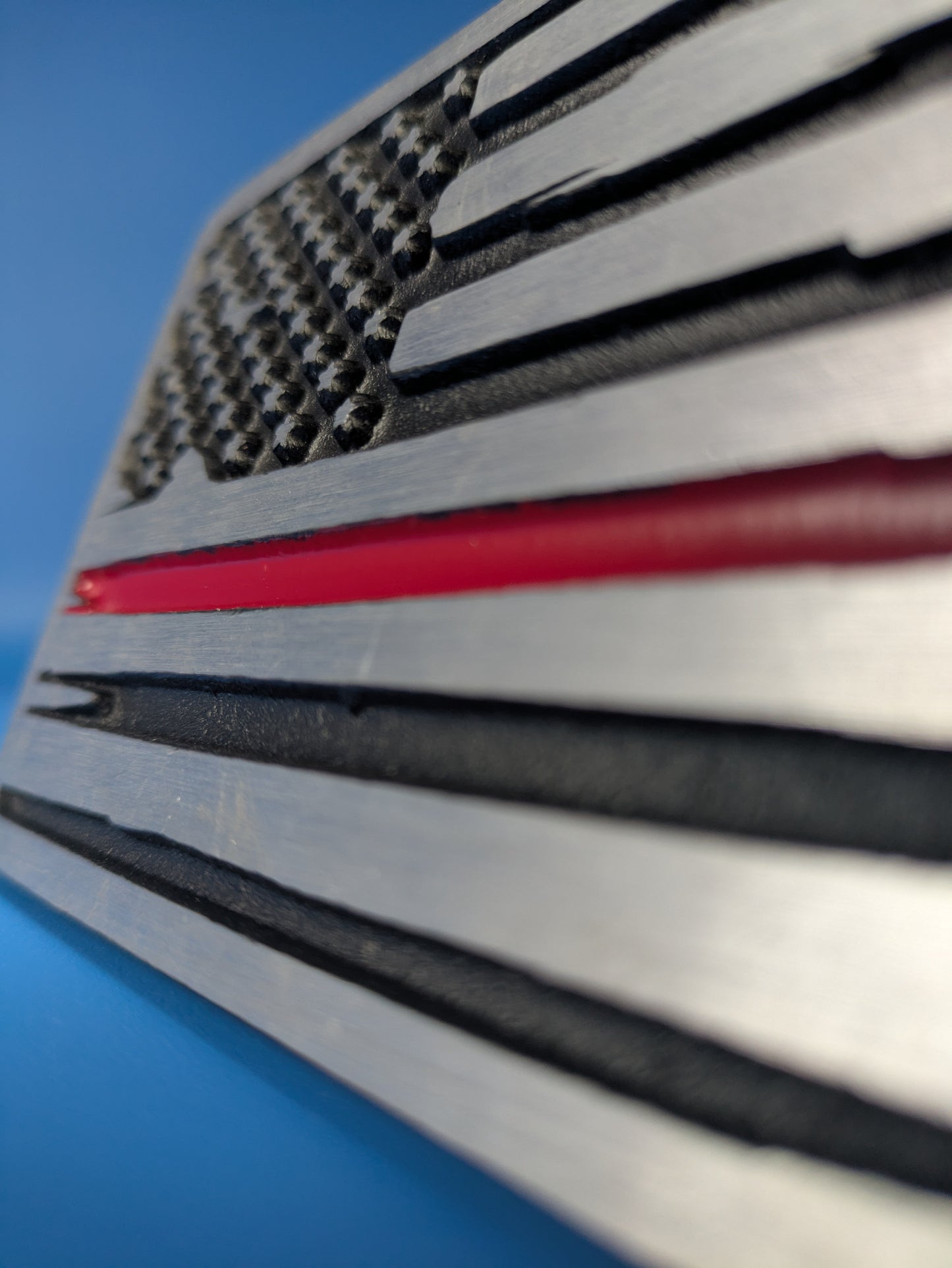 Hitch Cover - Red Line Flag - Solid CNC Aluminum