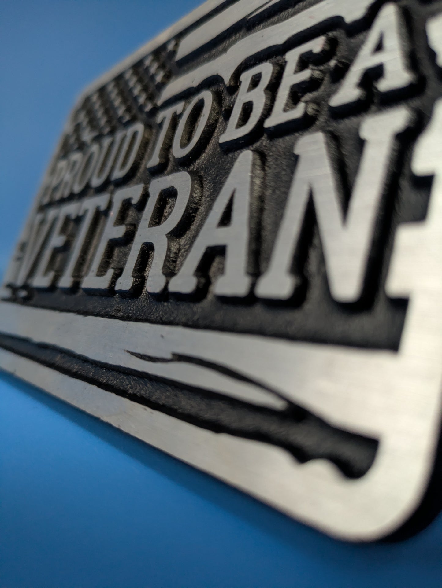 Hitch Cover - Proud to be a Veteran - Solid CNC Aluminum
